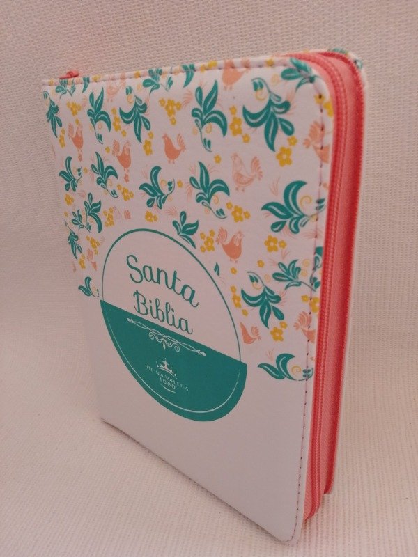 Producto - Biblia Reina Valera 1960 Cierre Blanco Flores Ayudas Qr