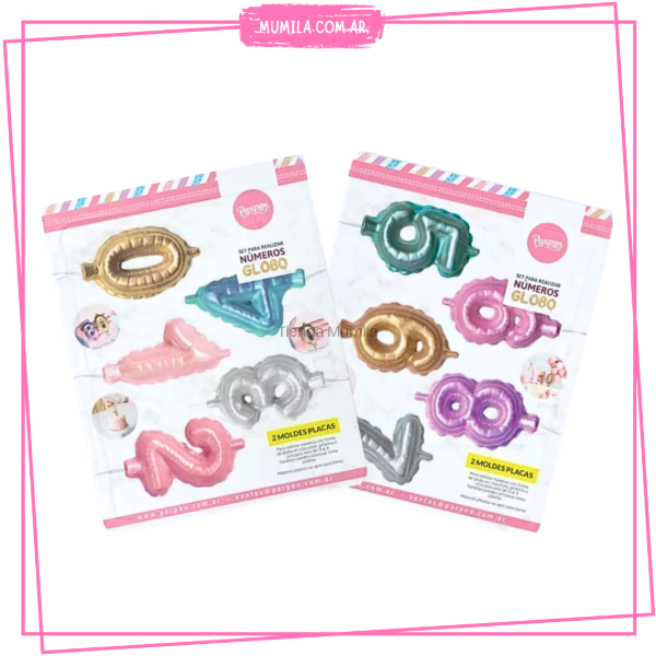 Producto - Molde Placa numeros globos set x2 PARPEN