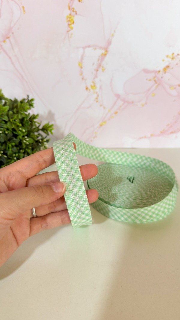 Producto - Cinta bies cuadrille aqua - 3mts