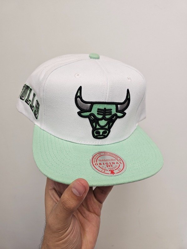 Chicago Bulls Platinum Mint 2023 Mitchell And Ness Snapback