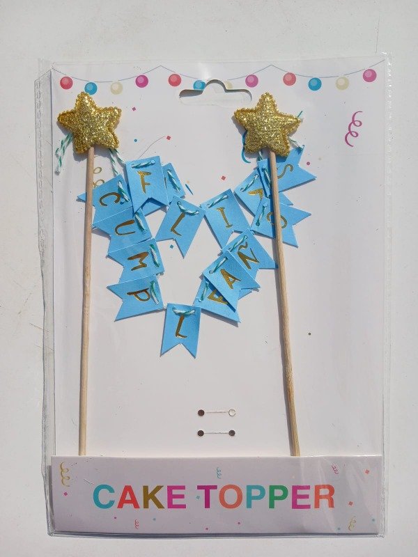 Producto - Topper Banderín "FC" c/Estrellas Celeste