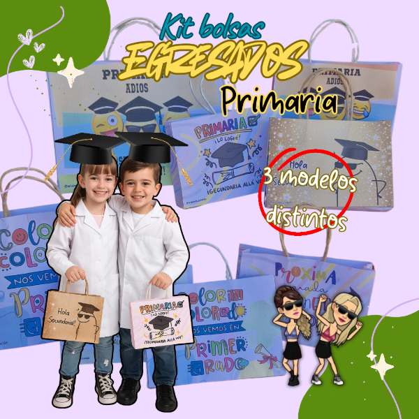 Producto - PACK DE BOLSAS PARA EGRESADOS. CHAU PRIMARIA