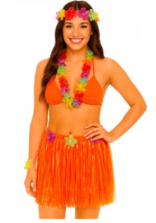 Producto - POLLERA HULA HAWAII NARANJA X1
