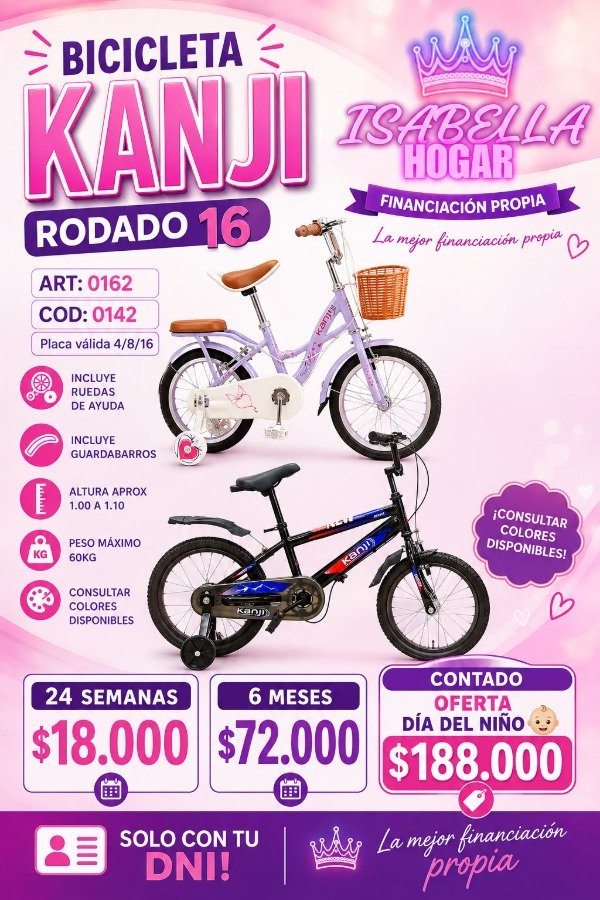 Producto - BICI R16 KANJI COD:014201