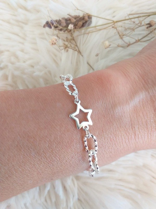 Producto - ABP0103 Pulsera Eslabón Labrado con estrella