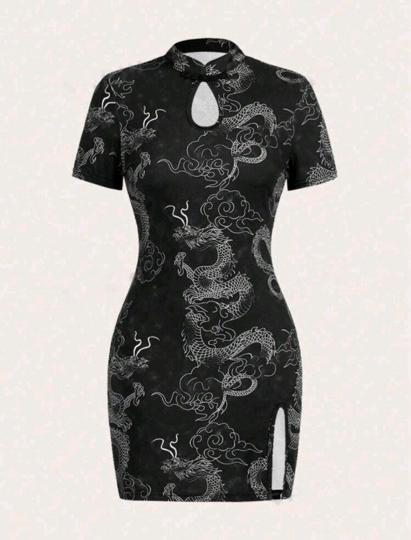 Producto - Vestido qipao dragones entrega inmediata