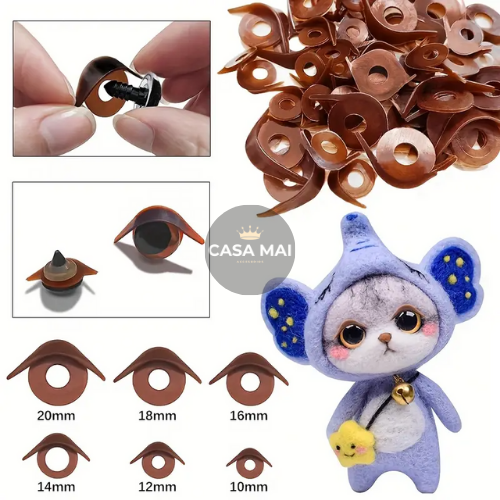 Producto - 20 Ojos con Párpado para Amigurumi, Peluches y Marionetas DIY