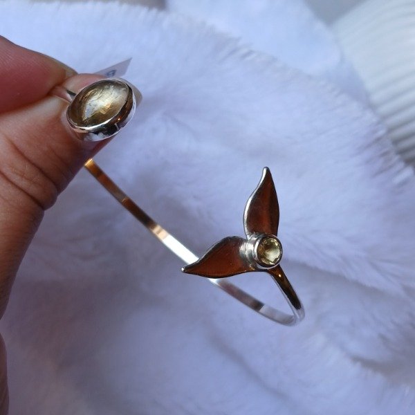 Producto - Pulsera Plata 925 cola de ballena con citrino