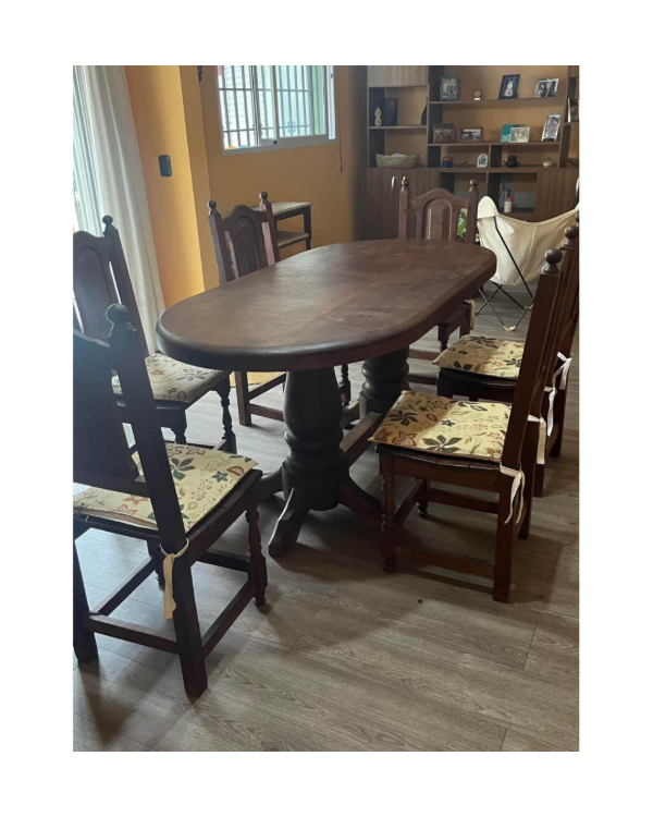 Producto - Mesa de algarrobo y 6 sillas 	/ 83x180x90