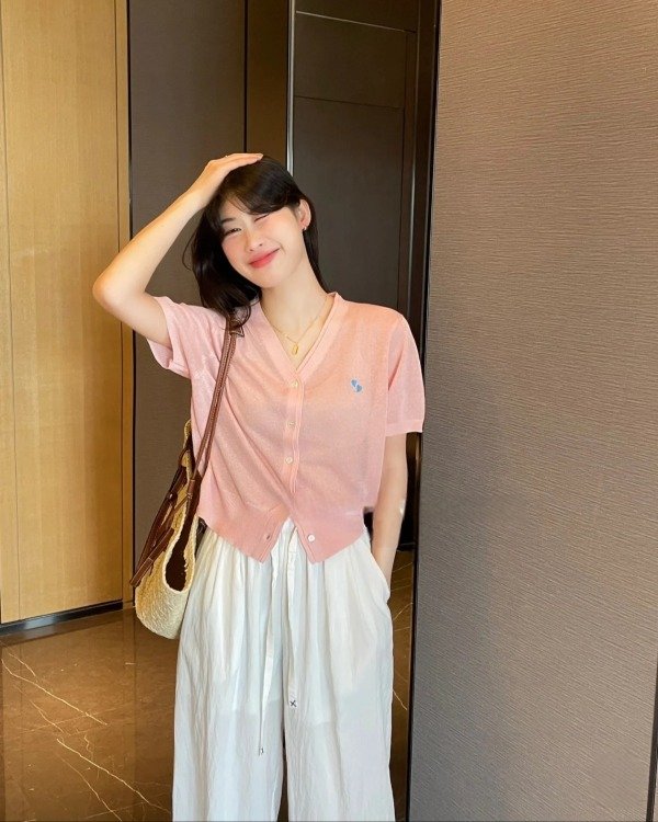 Producto - Top de hilo Corazones (rosa)