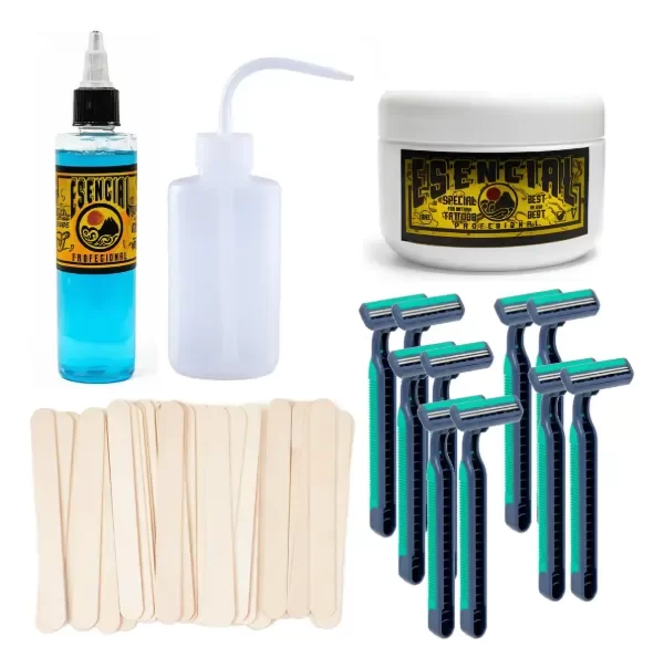 Producto - Kit Higiene Tattoo Jabon Blue Vaselina Rociador Desechables