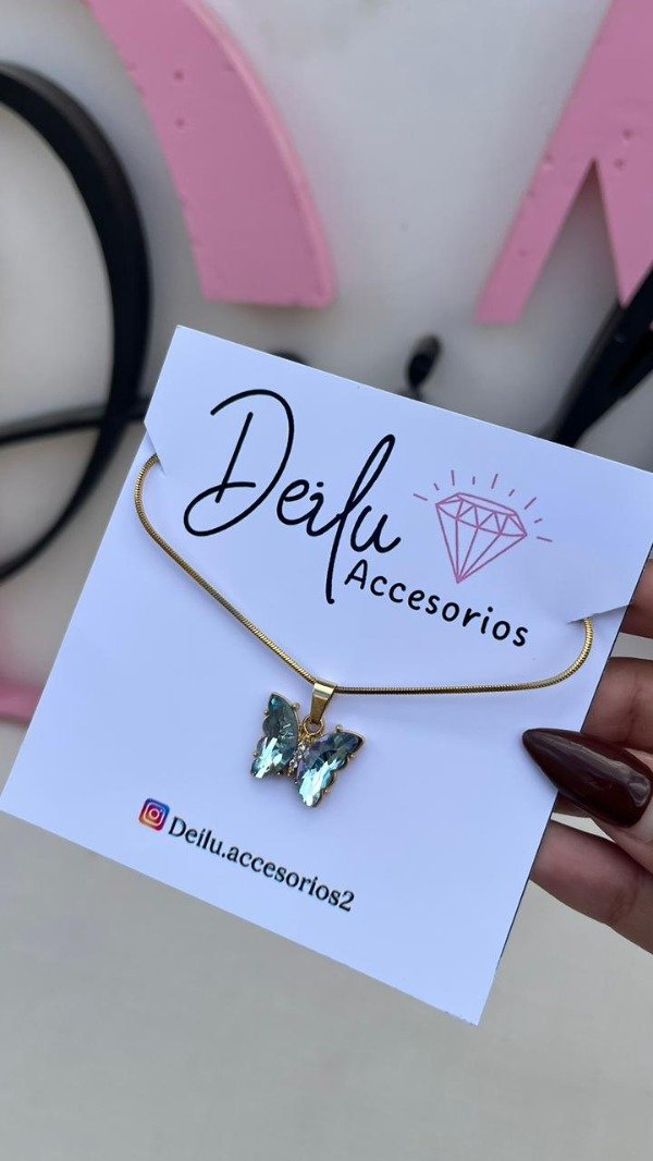 Producto - Collar Crystal Butterfly Turquesa
