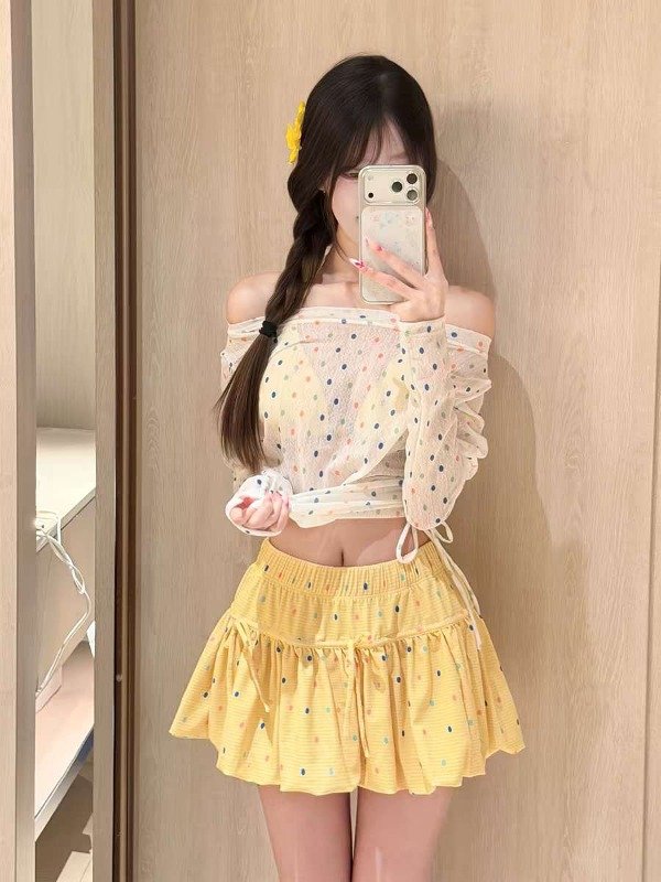 Producto - Pollera Amarilla con moños