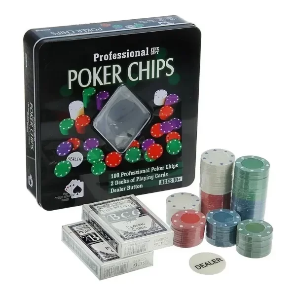Producto - Set De Poker 100 Fichas Con 2 Mazos Poker Chips