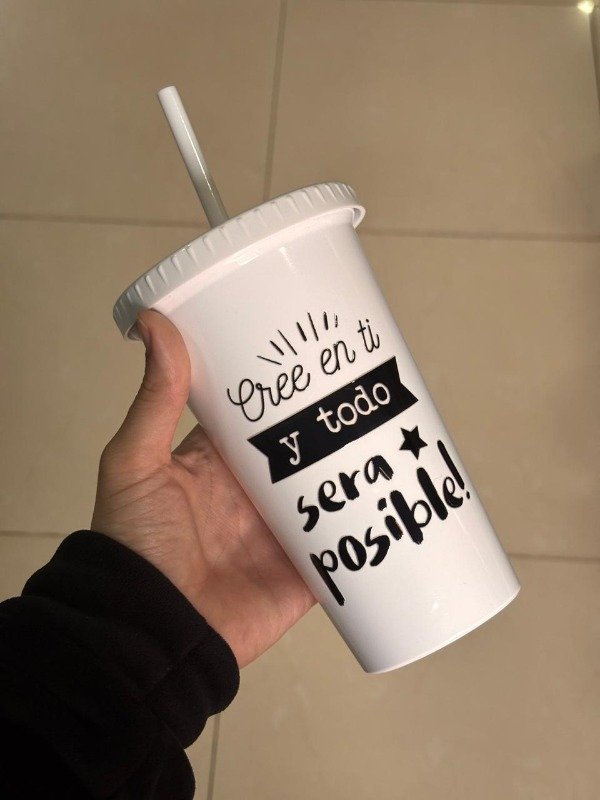 Producto - Vaso con glitter o liso con vinilo