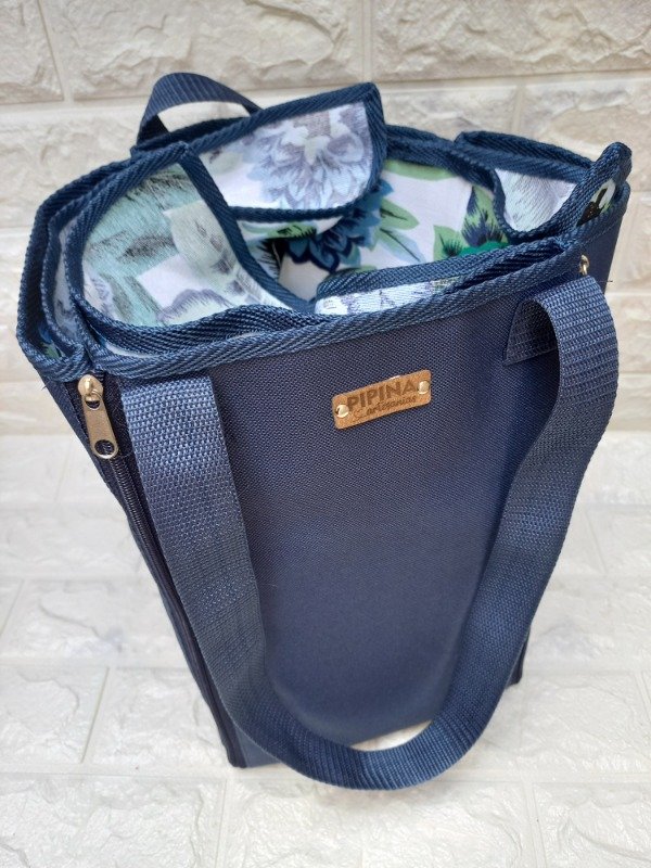Producto - Bolso mantel azul con flores