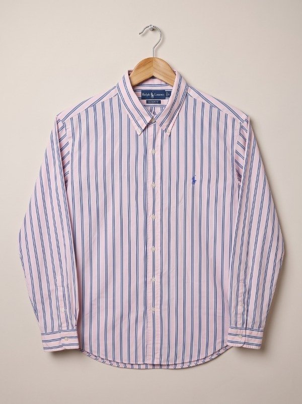 Camisa Polo Ralph Lauren Poplin Rayada T. L