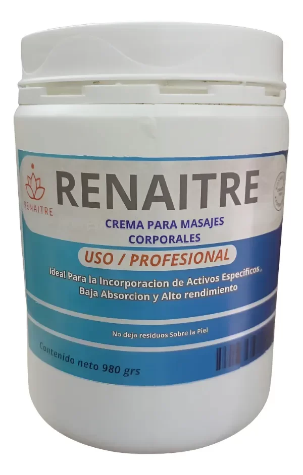 Producto - Crema Corporal Renaitre Masajes Profesional Pote 1 K - Neutra