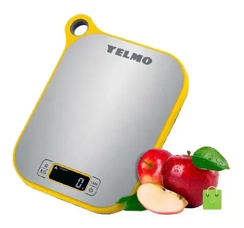 Producto - BALANZA COCINA YELMO DIGITAL HASTA3 KILOS PARA COLGAR BL7001 AMARILLO 3 KG
