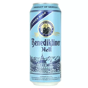 Producto - Benediktiner Hell Lata 500 ml Cerveza Importada