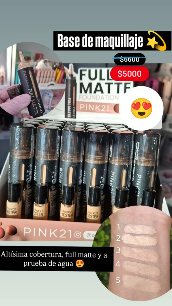 Producto - Base líquida Foundation Full Matte-Pink 21 - 0