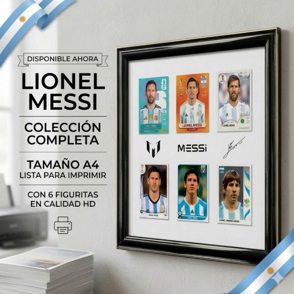 Producto - Lamina Imprimible Messi en los Mundiales + Figuritas + Libros