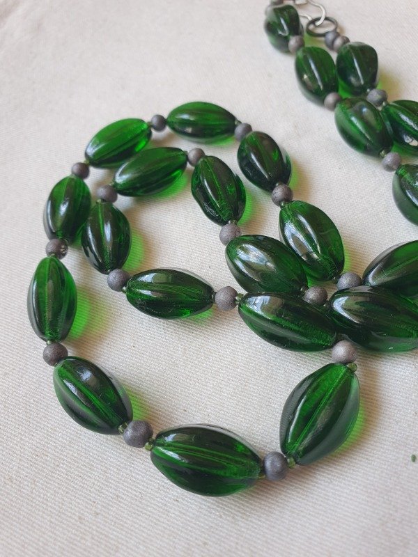 Producto - LUCERO Collar Cristal Verde Inglés Gallonado - 0