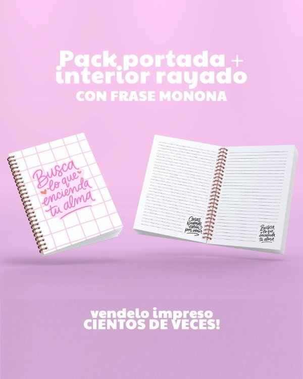 Producto - PACK HOJA+PORTADA frase Monona