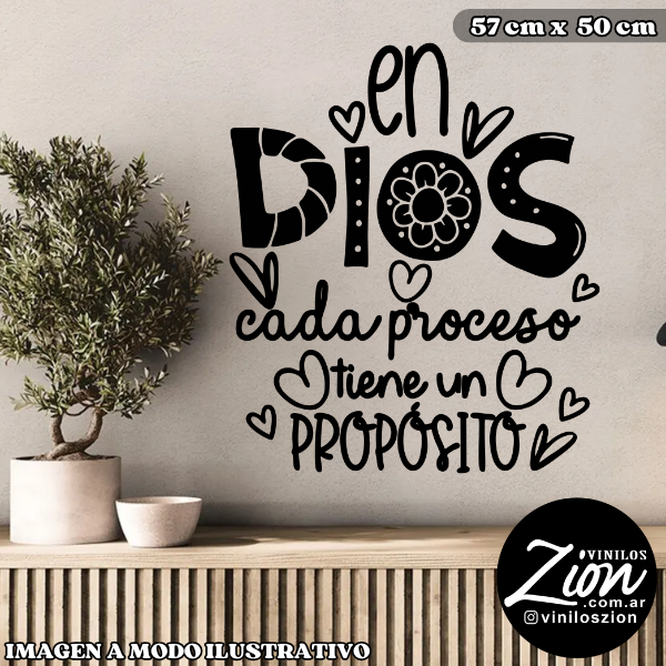 Producto - Vinilo Religioso En dios cada proceso tiene un proposito