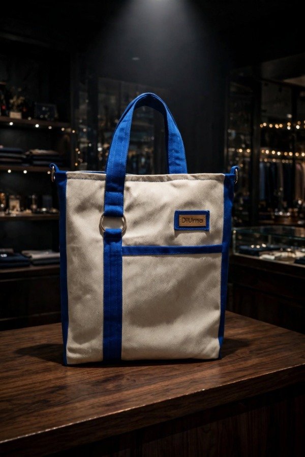 Producto - Bolso "Petit" beige y azul - 5