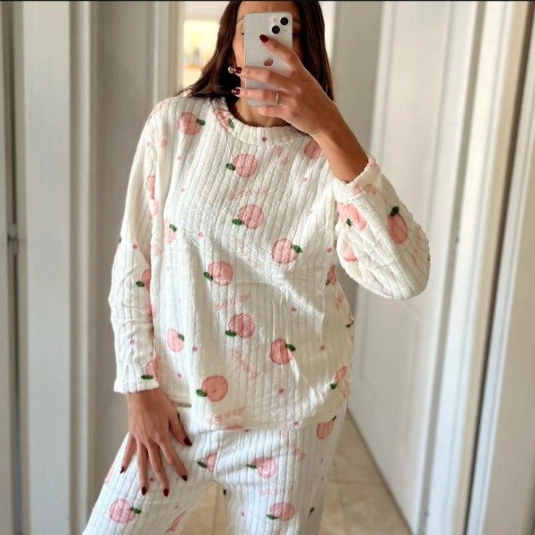 Producto - Pijama Piel peach blanco T.1-2