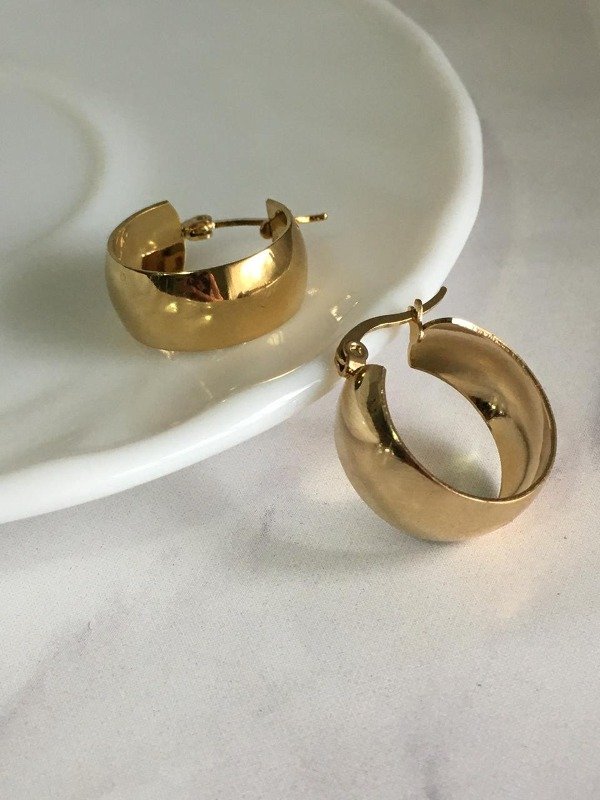 Producto - Argollas Cubanas Acero Dorado