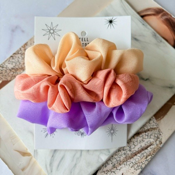 Producto - Set x 3 Scrunchies Duo Rose