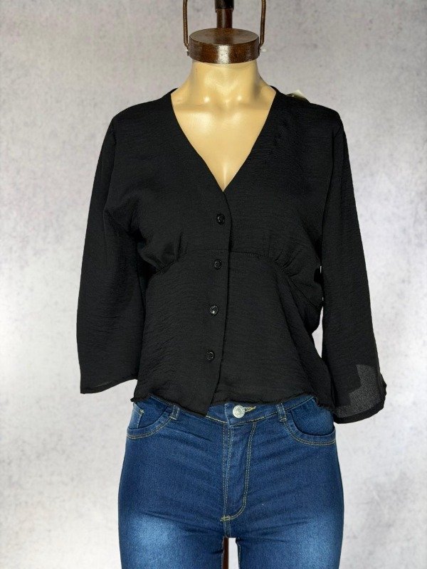 Producto - CAMISA NEGRA LINO CEY MANGA OXFORD