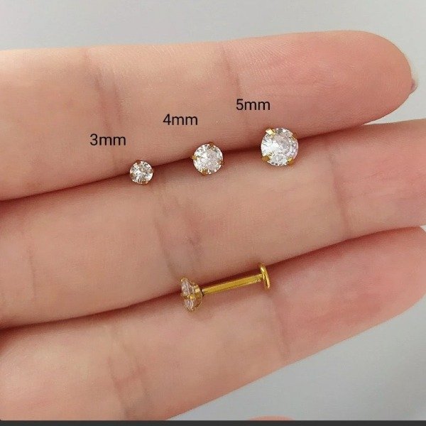 Producto - PIERCING LABRET CUBRIC DORADO x4