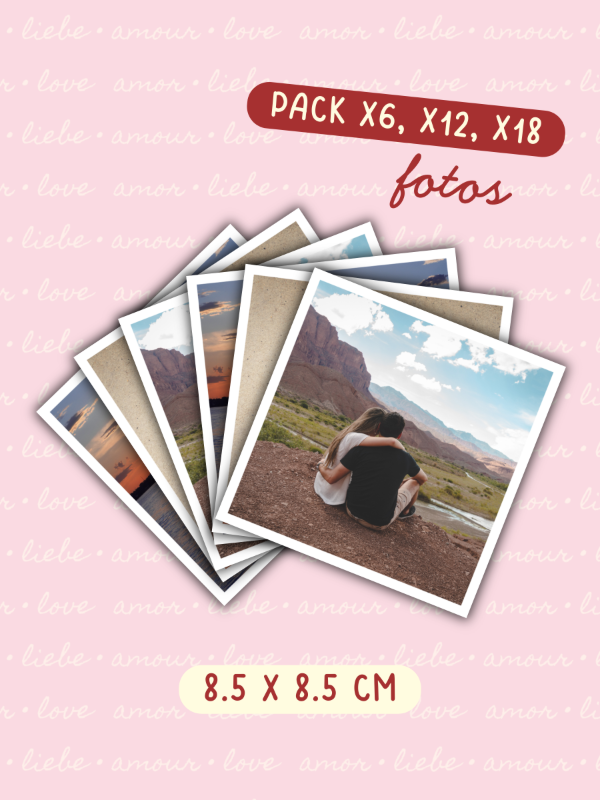 Producto - Pack de Fotos 8.5x8.5 cm (Con adhesivo)