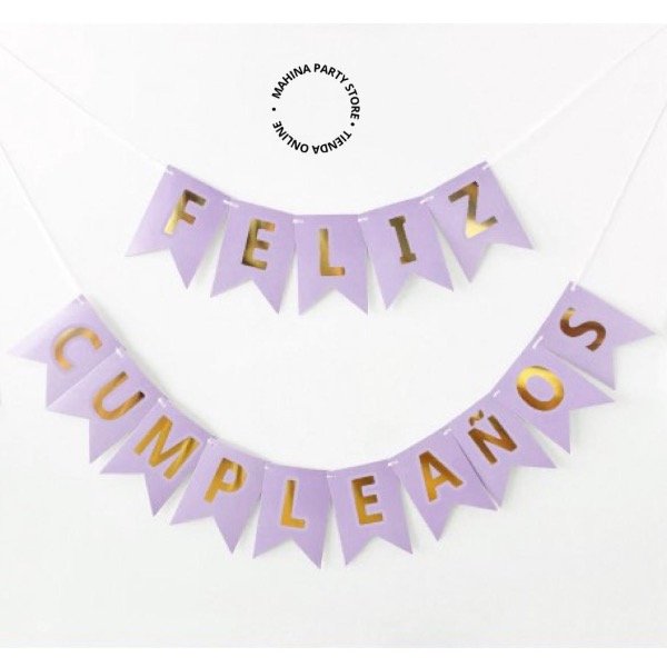 Producto - Banderín de cumpleaños lila