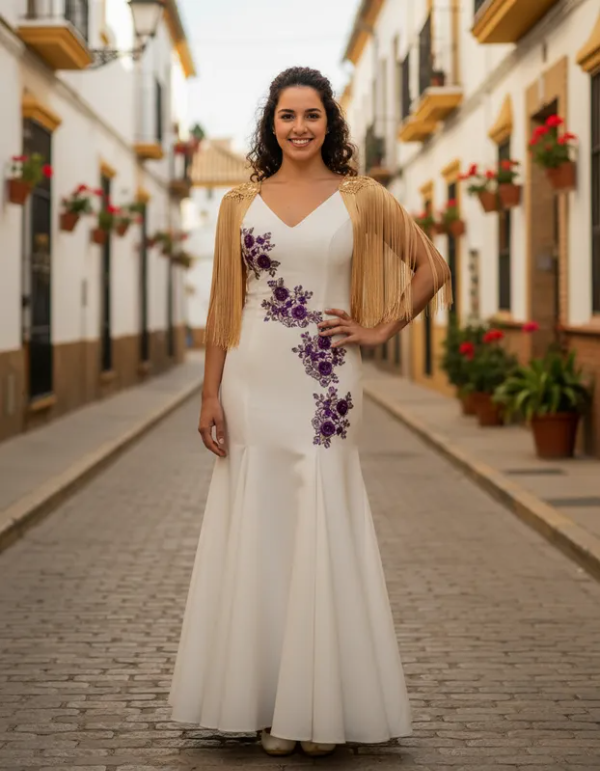 Producto - Hombreras Tejidas con Flecos de Seda Dorado