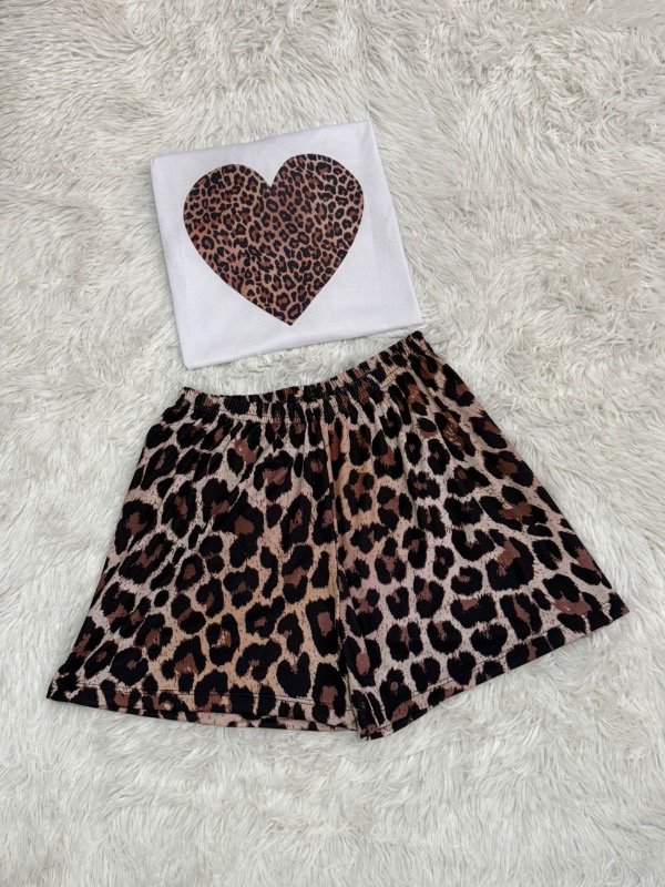 Producto - Pijama animado corto + remera manga corta - Animal Print