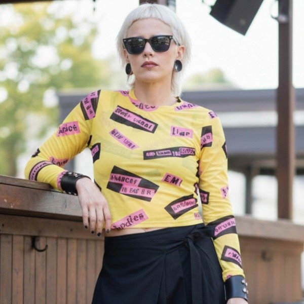 Producto - TOP "NEVERMIND" PISTOLS AMARILLO - 0