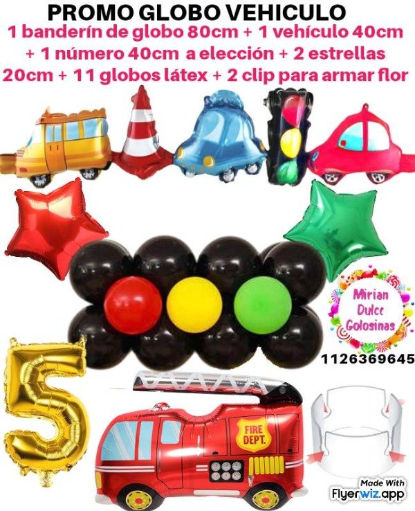 Producto - Promo globo vehículos transporte tránsito