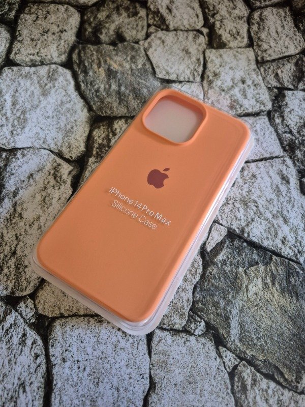 Producto - Funda silicone case logo Iphone 14 Pro Max naranja