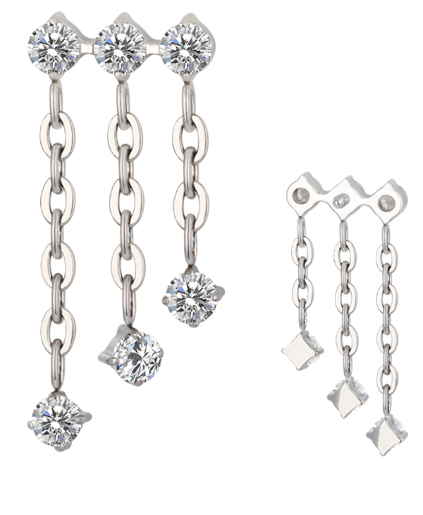 Producto - Labret 6 prong set con cadenas colgantes - 0