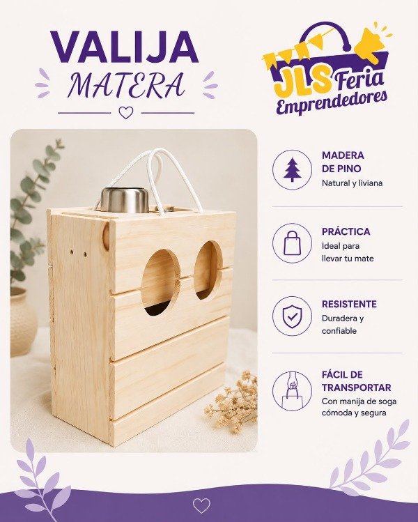 Producto - Valija Matera de Pino Plegable 2 en 1 - 1