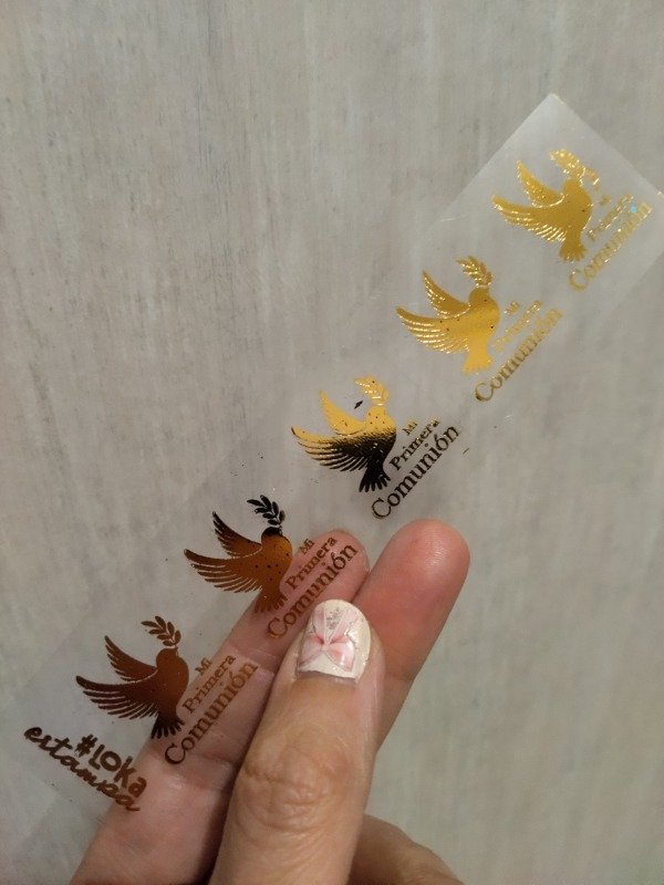 Producto - Estampa SHINE Acetato 3,5x15cm Comunión #1 Oro