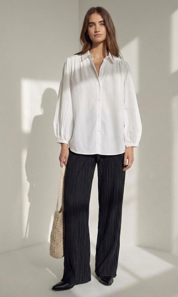 Producto - Pantalón Plisado Casual Negro Boreal