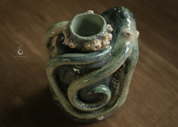 Producto - Candelabro De Cerámica Pulpo Escultura Artesanal Decoración - 8