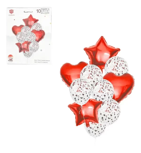 Producto - Set de globos corazon/estrella 10pcs - 3