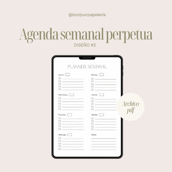 Producto - ARCHIVO DIGITAL agenda semanal perpetua #2