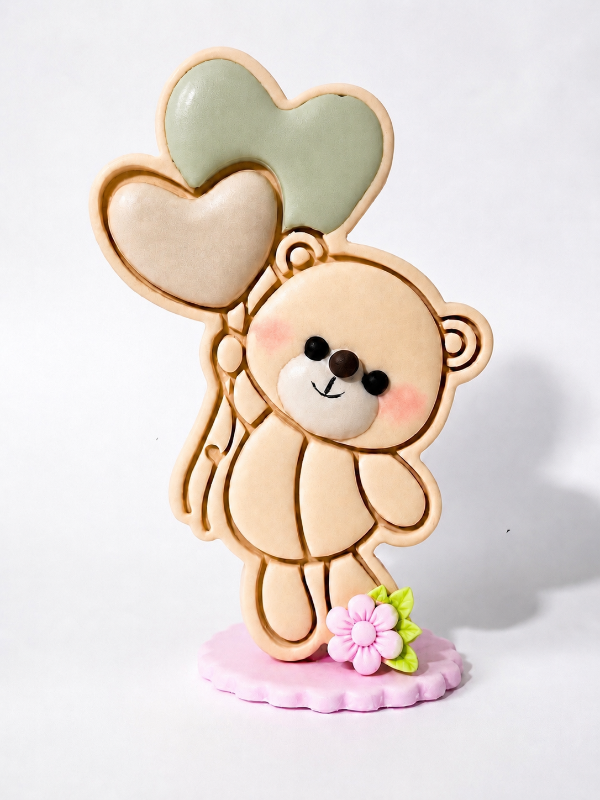 Producto - Osito con soporte 12cm globo verde